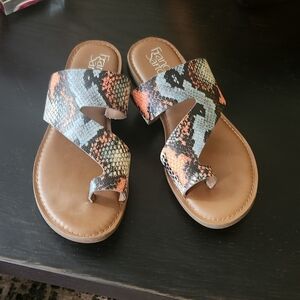 Franco Sarto Multicolor Snake Print Sandals